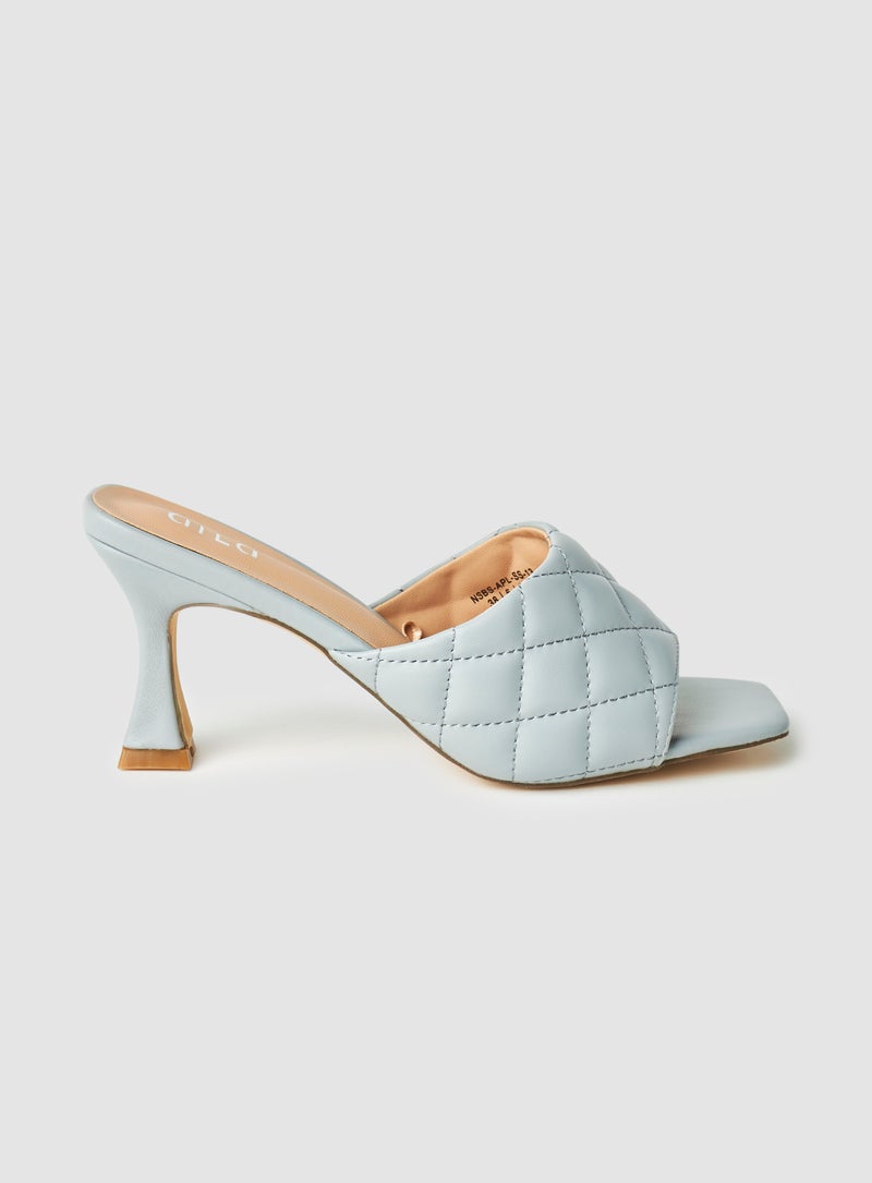 Aila - Casual Slip-On Heel Sandals Blue - Image 1