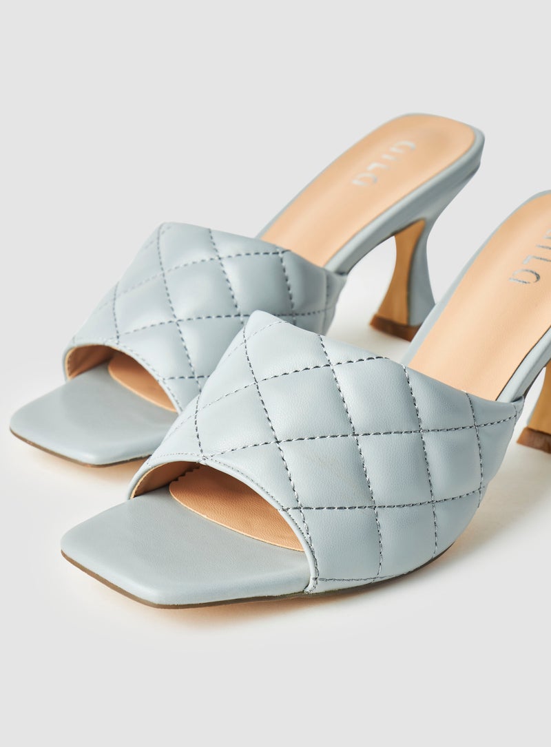 Aila - Casual Slip-On Heel Sandals Blue - Image 1