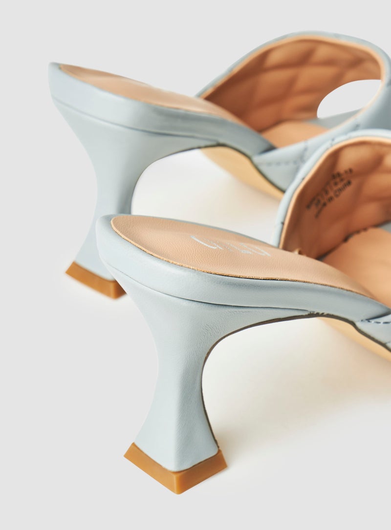 Aila - Casual Slip-On Heel Sandals Blue - Image 1