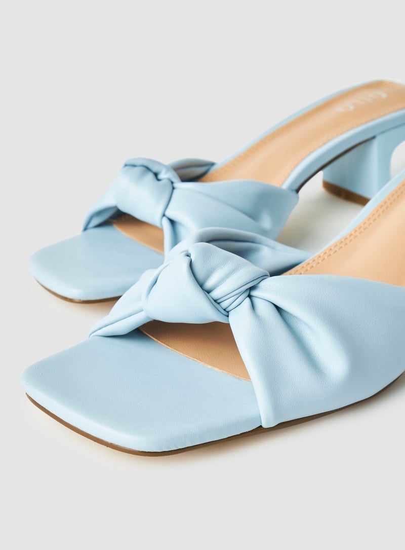 Aila - Casual Slip-On Heel Sandals Blue - Image 1
