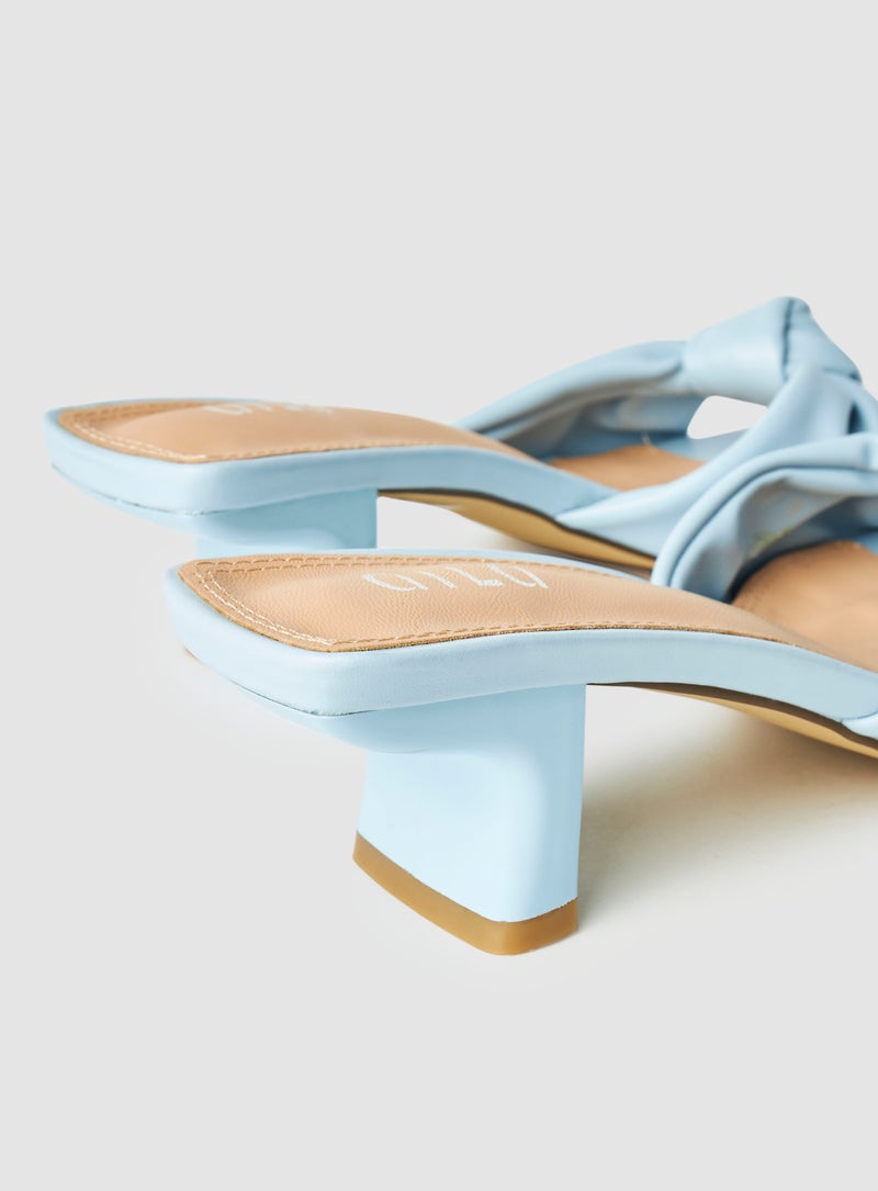 Aila - Casual Slip-On Heel Sandals Blue - Image 1