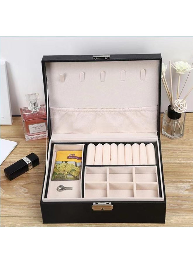 SAPU - Two Layer Jewelry Storage Box Black/Brown - Image 1