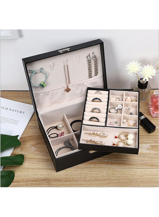 SAPU - Two Layer Jewelry Storage Box Black/Brown - Image 1