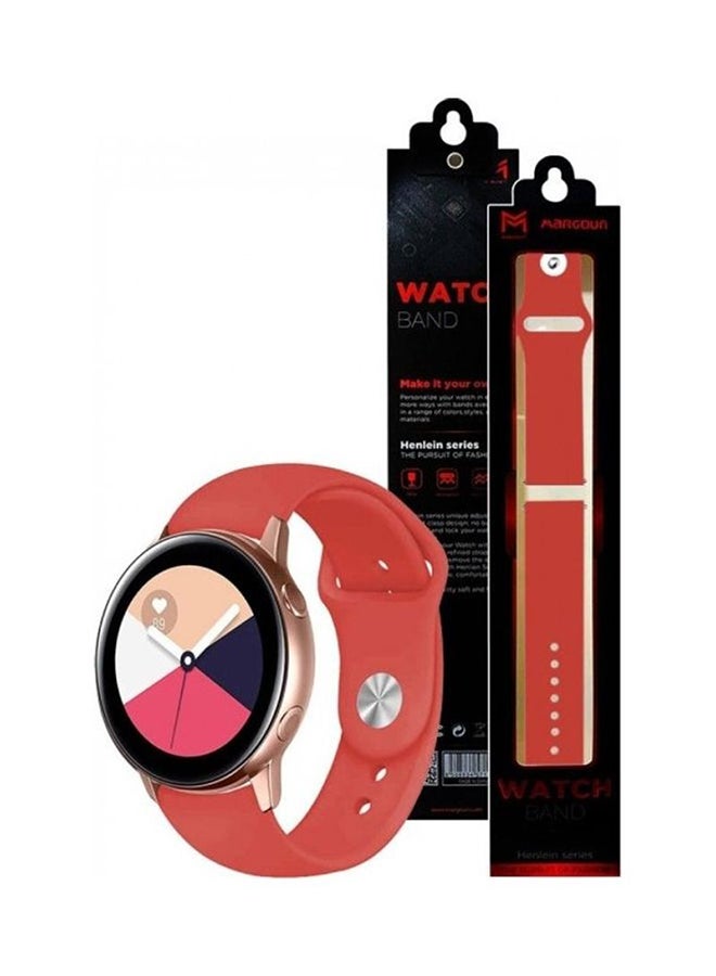 مارجون سوار سيليكون بديل لسلسلة ساعات سامسونج جالاكسي أكتيف - مقاس 40/44 مم أحمر - Image 1