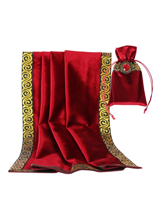 Gold Braid Divination Tablecloth With Tarot Card Bag - Image 1
