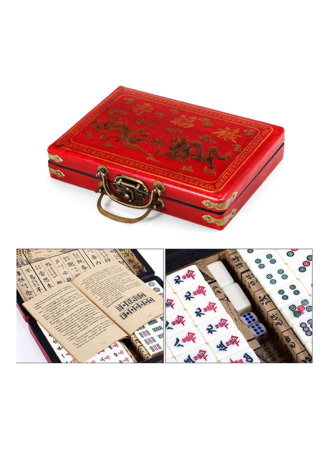 null - Mini Mahjong Set With Wooden Storage Case 4 Players - Image 1