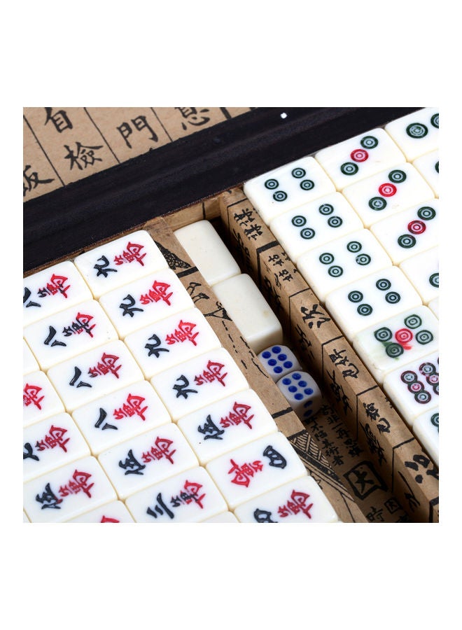 null - Mini Mahjong Set With Wooden Storage Case 4 Players - Image 1