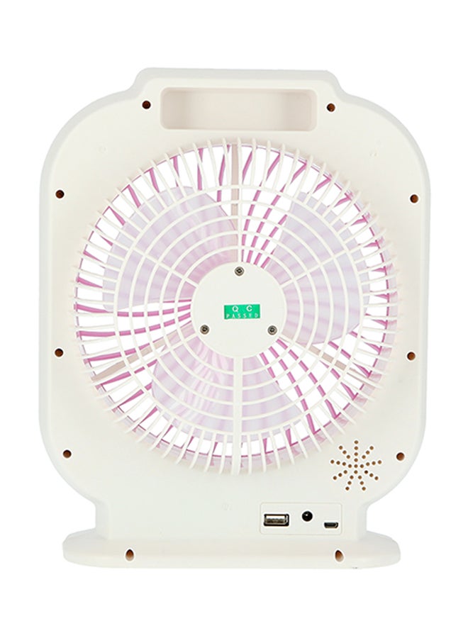 KRYPTON - 8 inch Rechargeable Powerful Table Fan With LED Night Light KNF222 White - Image 1