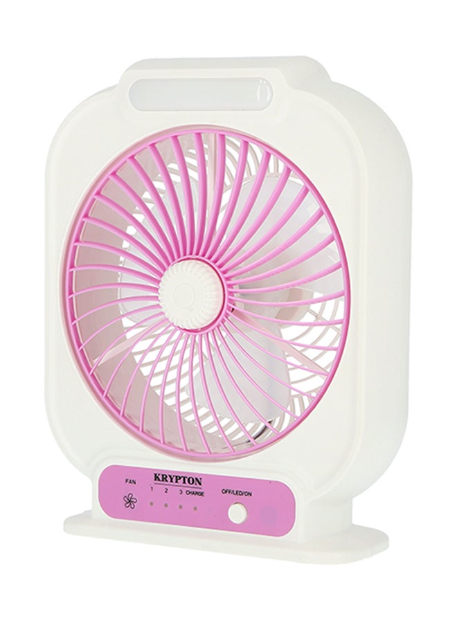 KRYPTON - 8 inch Rechargeable Powerful Table Fan With LED Night Light KNF222 White - Image 1