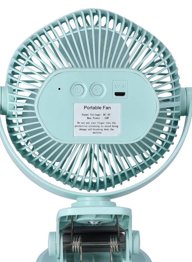 Rechargeable Mini Fan with Hi Power Led Light, Lithium Battery, USB Charging, Charge and Full Charge Indicator, Portable, Lightweight and Baby Friendly KNF5405 Light Green - v1622270835/N46449584A_2