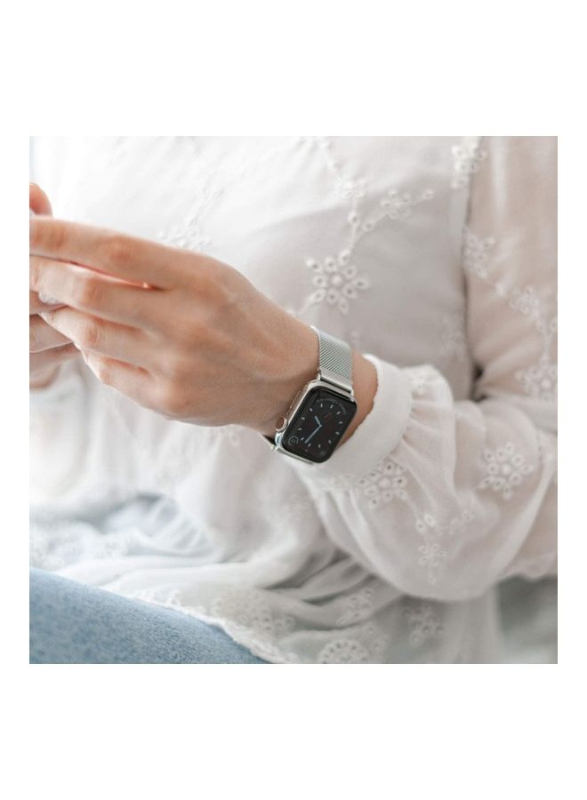 ICS Replacement Band For Apple Watch Series SE/6/5/4/3/2/1 42/44 mm Silver - Image 2