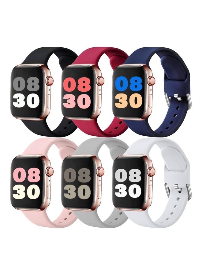 ICS 6-Piece Replacement Band For Apple Watch Band 42/44 mm Multicolour