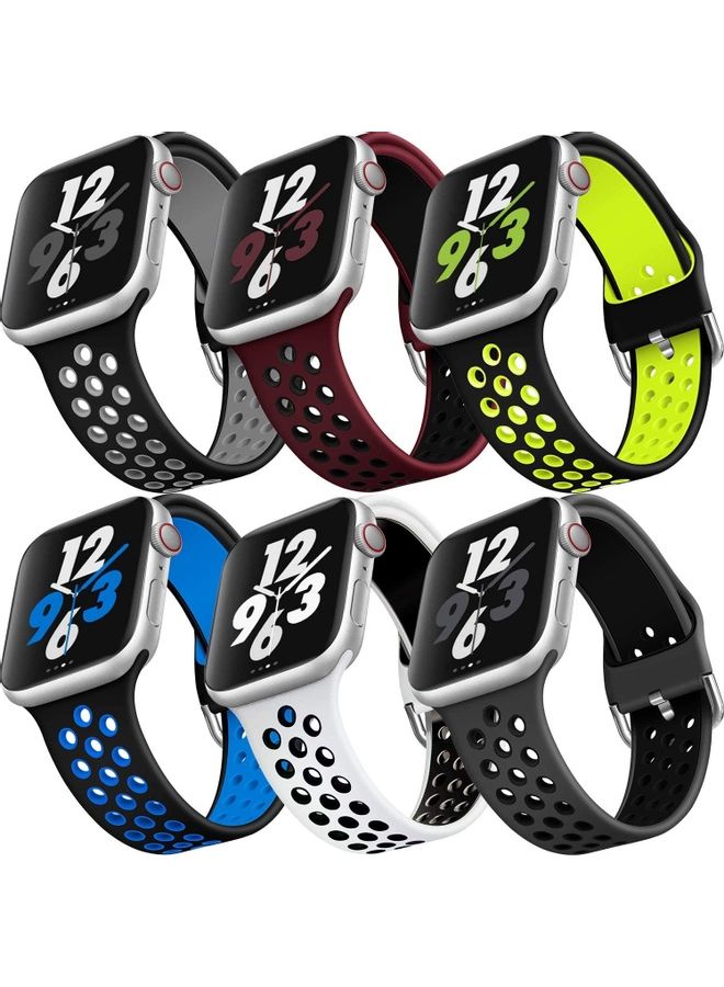 ICS - 6-Piece Replacement Band For  Apple Watch Apple Watch Band 42/44 mm Multicolour - Image 1