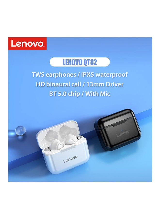 Lenovo - QT82 TWS Earbuds With Waterproof Charging Box White - Image 1