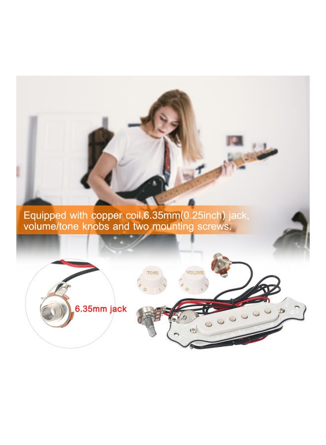 Generic Electric Guitar Pickup Set With Jack And Volume Tone Adjustment Knobs  - Image 3