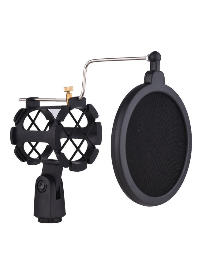 Generic Microphone Shock Mount Anti-Vibration Mic Holder Stand With Pop Filter  - Image 1