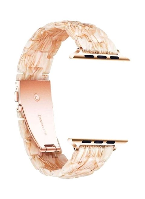 Marble Resin Bracelet Band For Apple Watch SE Series 42/44mm Beige