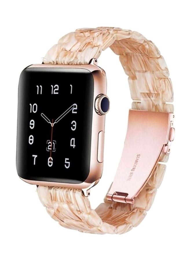 MARGOUN - Marble Resin Bracelet Band For Apple Watch SE Series 42/44mm Beige - Image 1
