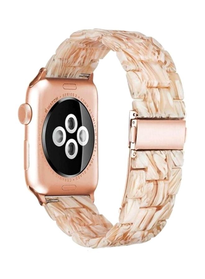 MARGOUN - Marble Resin Bracelet Band For Apple Watch SE Series 42/44mm Beige - Image 1