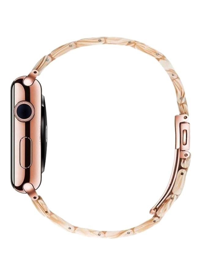 MARGOUN - Marble Resin Bracelet Band For Apple Watch SE Series 42/44mm Beige - Image 1
