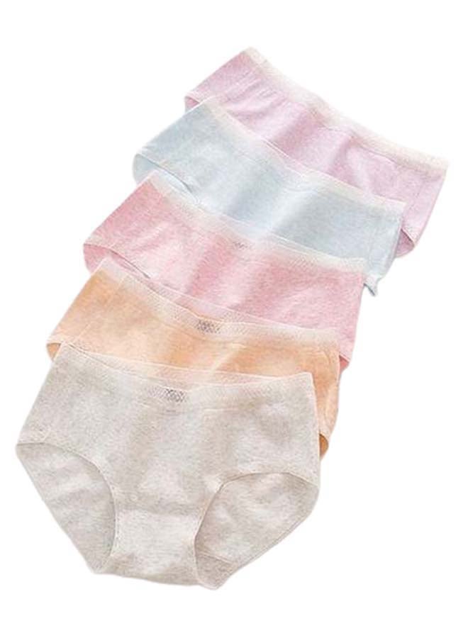 Pack Of 5 Solid Pattern Briefs Multicolour - Image 1