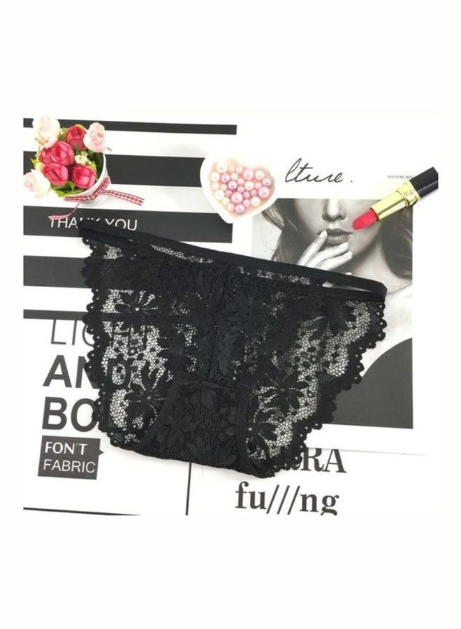 Pack Of 8 Floral Lace Detail Brief Multicolour  - Image 3