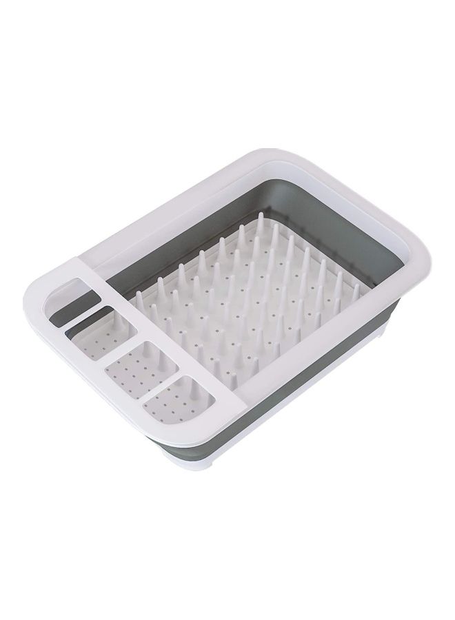 iNew Foldable Dish Rack Kitchen Storage Holder Grey/White 36.5x31.5x13cm  - Image 1