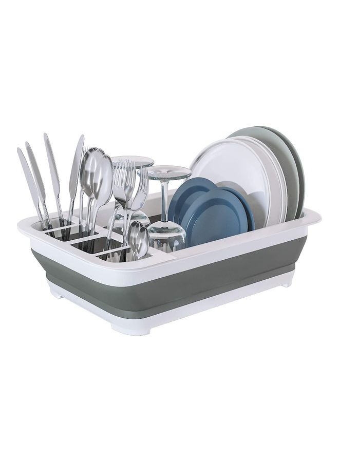 iNew Foldable Dish Rack Kitchen Storage Holder Grey/White 36.5x31.5x13cm  - Image 2