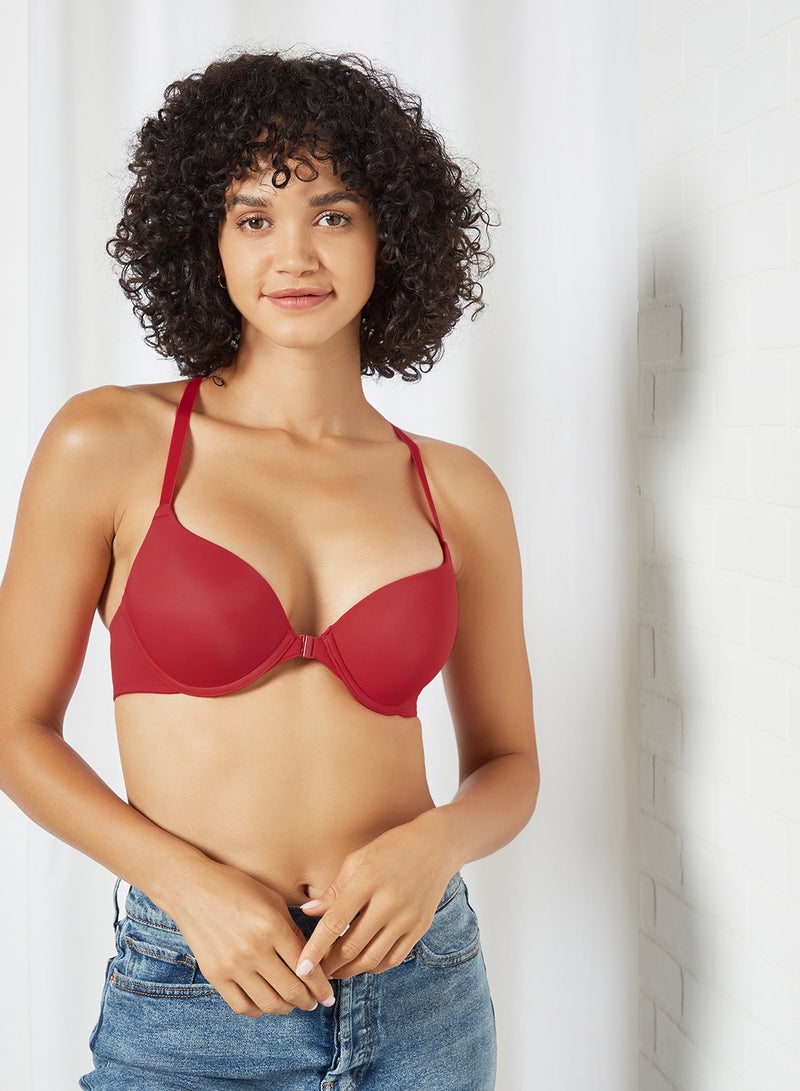 zivame Push up Strappy Back Bra Lipstick Red  - Image 1