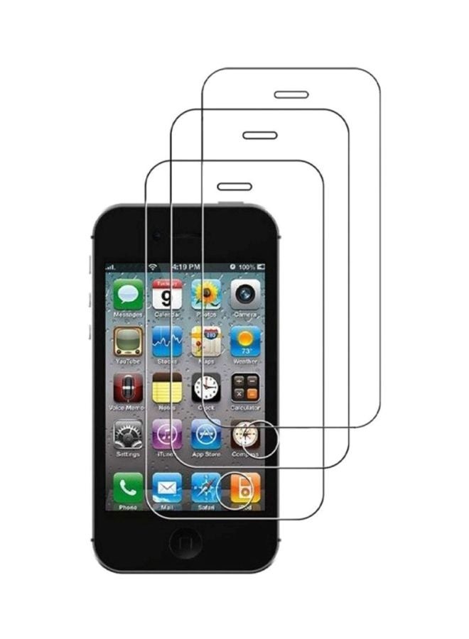 MARGOUN 3-Piece Protective Screen Glass for Apple iPhone 4/4s Clear - Image 1