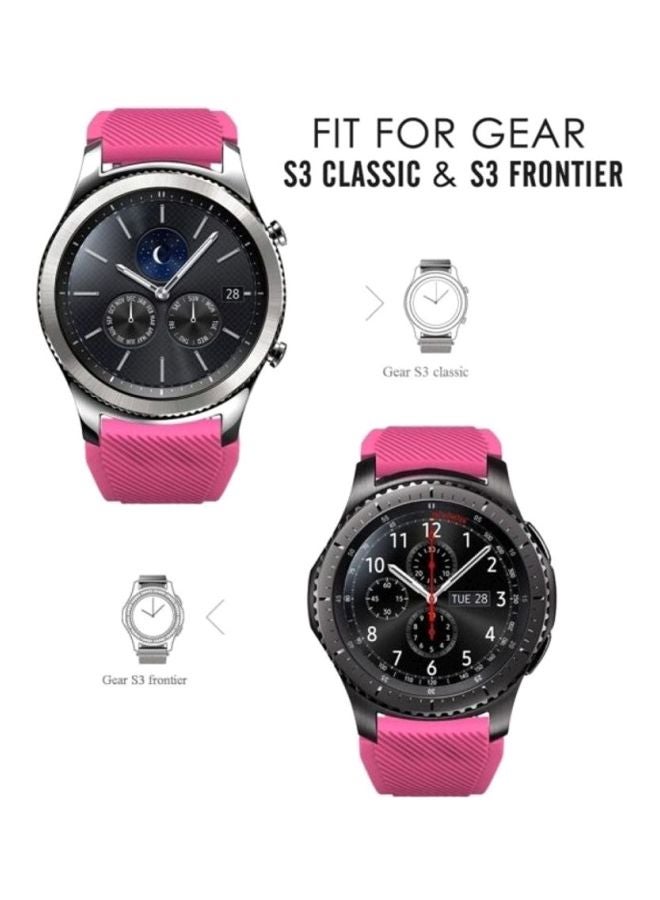 MARGOUN Replacement Silicone Band For Samsung Galaxy Gear S3 Classic/Gear S3 Frontier/Huawei GT/GT2 46mm Pink - Image 5