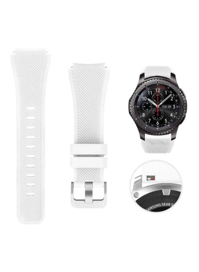 MARGOUN Replacement Silicone Band For Samsung Galaxy Gear S3 Classic/Gear S3 Frontier/Huawei GT/GT2 46mm White - Image 3