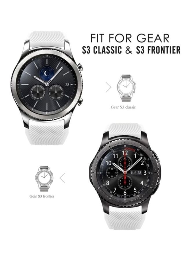 MARGOUN Replacement Silicone Band For Samsung Galaxy Gear S3 Classic/Gear S3 Frontier/Huawei GT/GT2 46mm White - Image 4