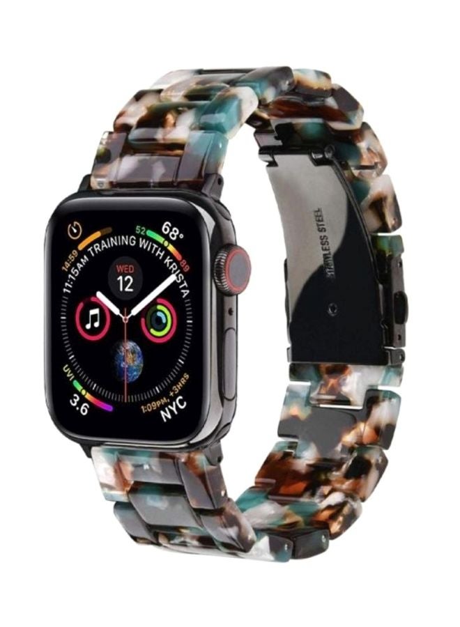 MARGOUN - Marble Resin Bracelet Band For Apple Watch SE Series 42/44mm Brown/White/Green - Image 1
