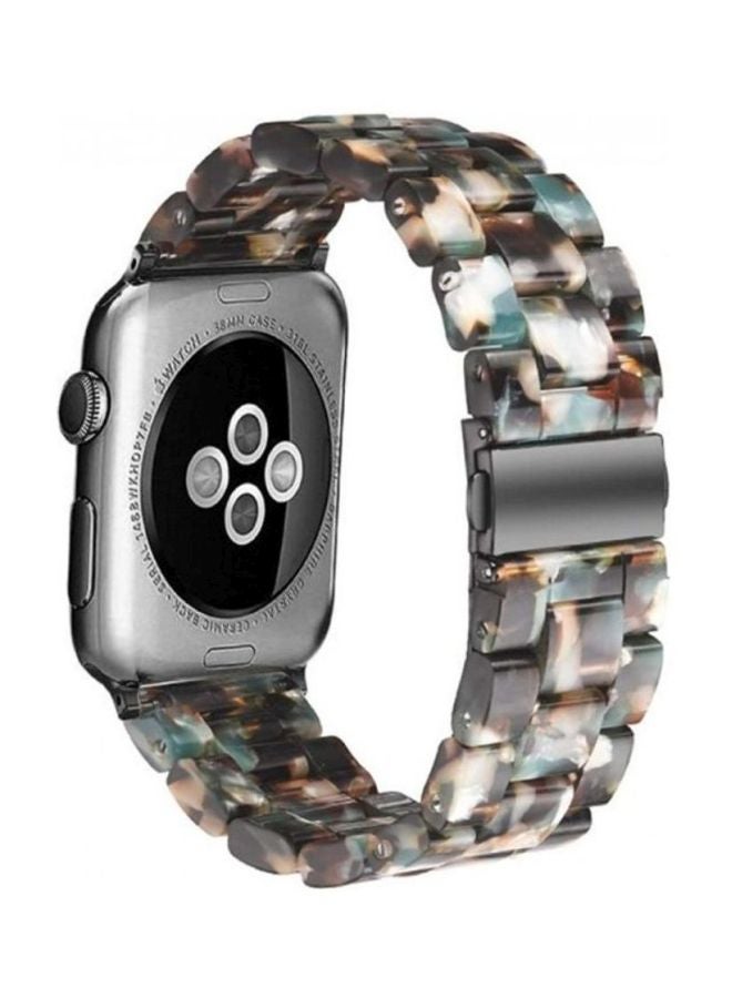 MARGOUN - Marble Resin Bracelet Band For Apple Watch SE Series 42/44mm Brown/White/Green - Image 1
