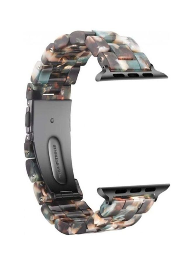 MARGOUN - Marble Resin Bracelet Band For Apple Watch SE Series 42/44mm Brown/White/Green - Image 1