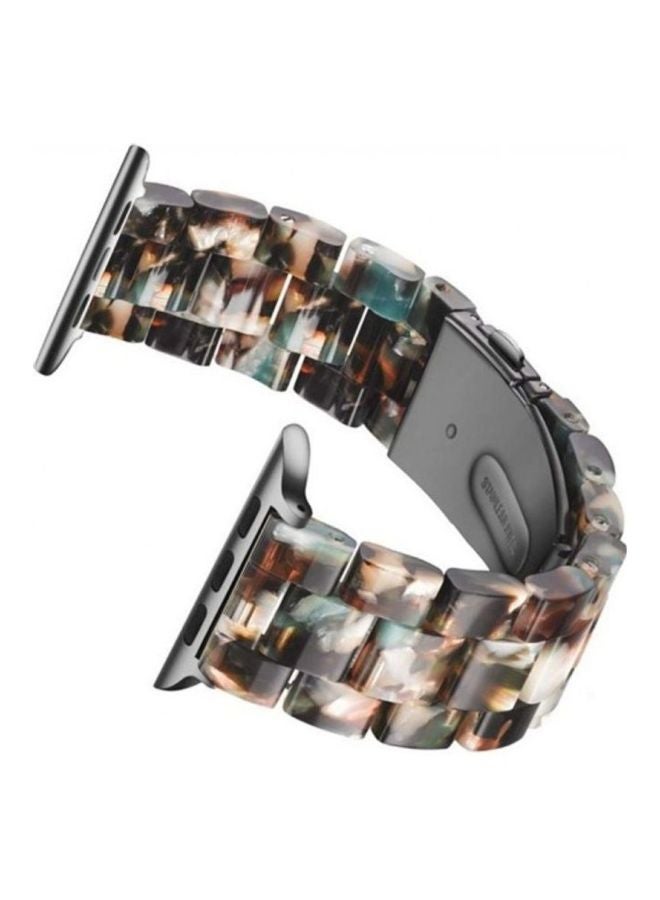 MARGOUN - Marble Resin Bracelet Band For Apple Watch SE Series 42/44mm Brown/White/Green - Image 1