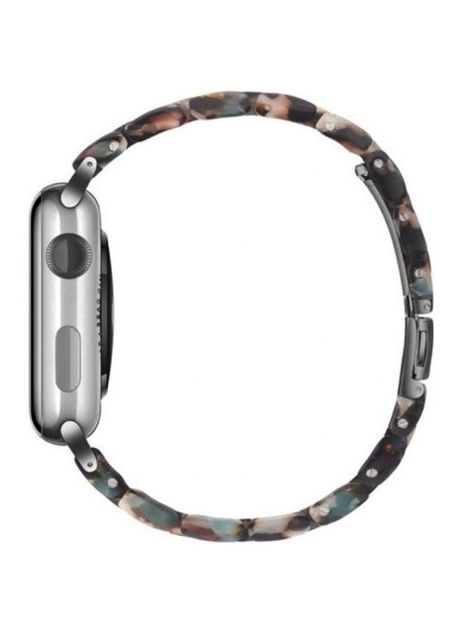 MARGOUN - Marble Resin Bracelet Band For Apple Watch SE Series 42/44mm Brown/White/Green - Image 1