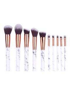 Falpro 10- Piece Marble Pattern Makeup Brush Set White/Gold/Black  - Image 1