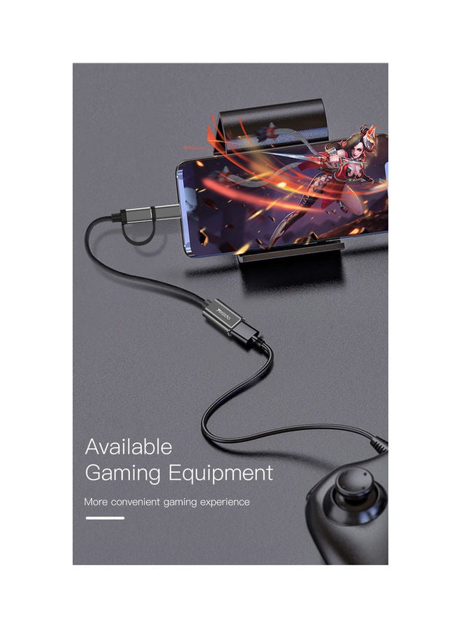 2 in 1 Super Fast Data Transmission Micro And Type C Black