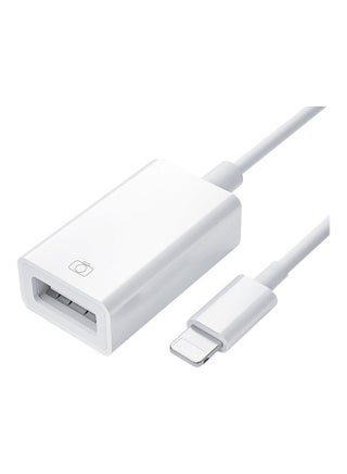 كابل OTG بمنفذ Lightning لنقل البيانات بسرعة فائقة أبيض - v1622293636/N47720005A_1