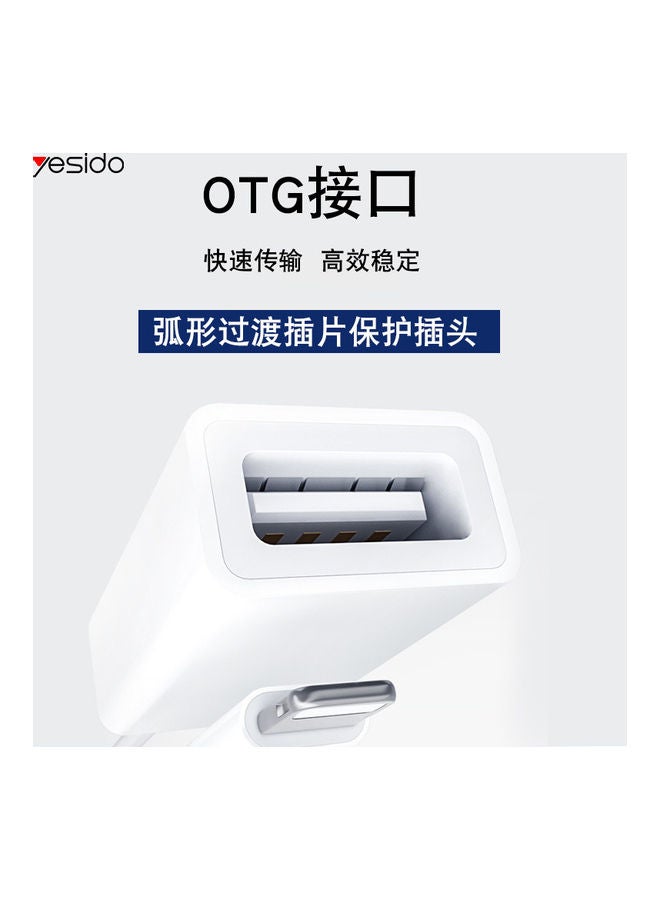 Yesido - Lightning OTG Super Fast Data Transmission White - Image 1