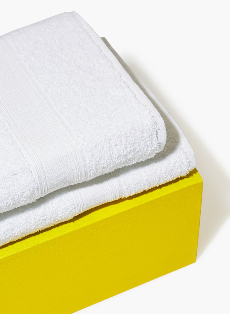 Amal 8 Piece Bathroom Towel Set - 400 GSM 100% Cotton Terry - 4 Hand Towel - 4 Bath Towel - White Color -Quick Dry - Super Absorbent White - Image 2