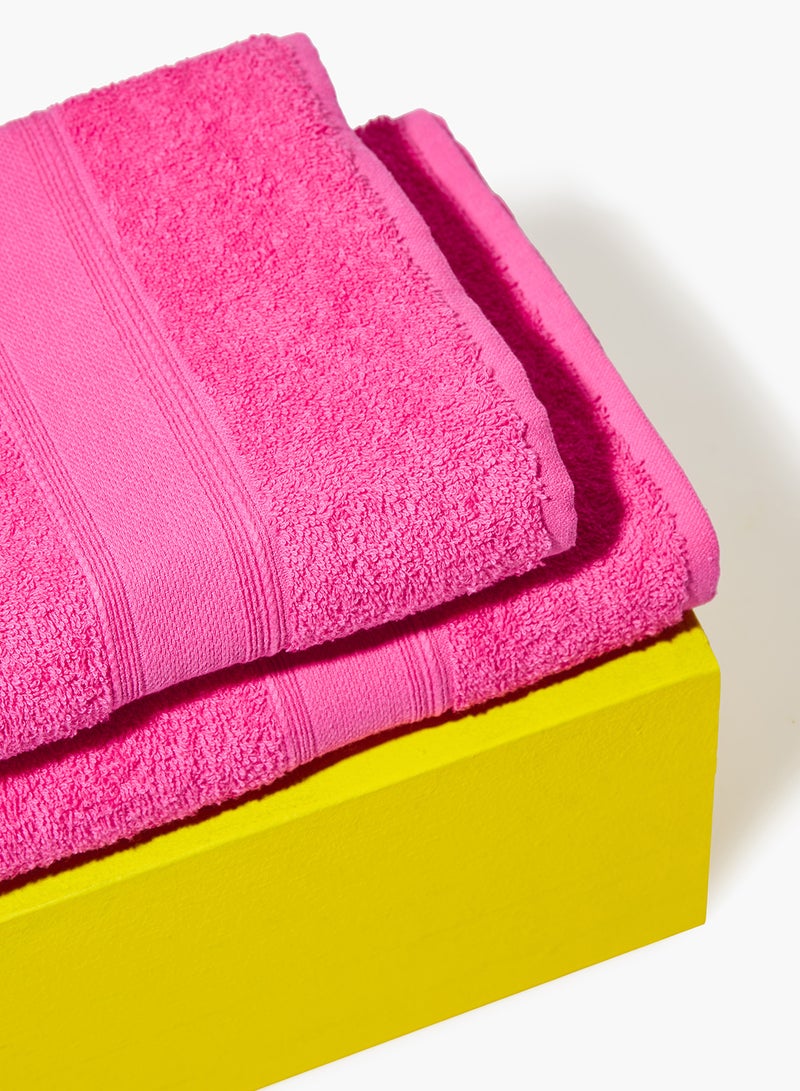 Amal - 12-Piece Towel Set, 100% Cotton Terry, Quick Dry, Fade Resistant, for Everyday Use, 2 Bath + 4 Hand + 6 Face, 400 GSM Fuchsia Fuchsia - Image 1