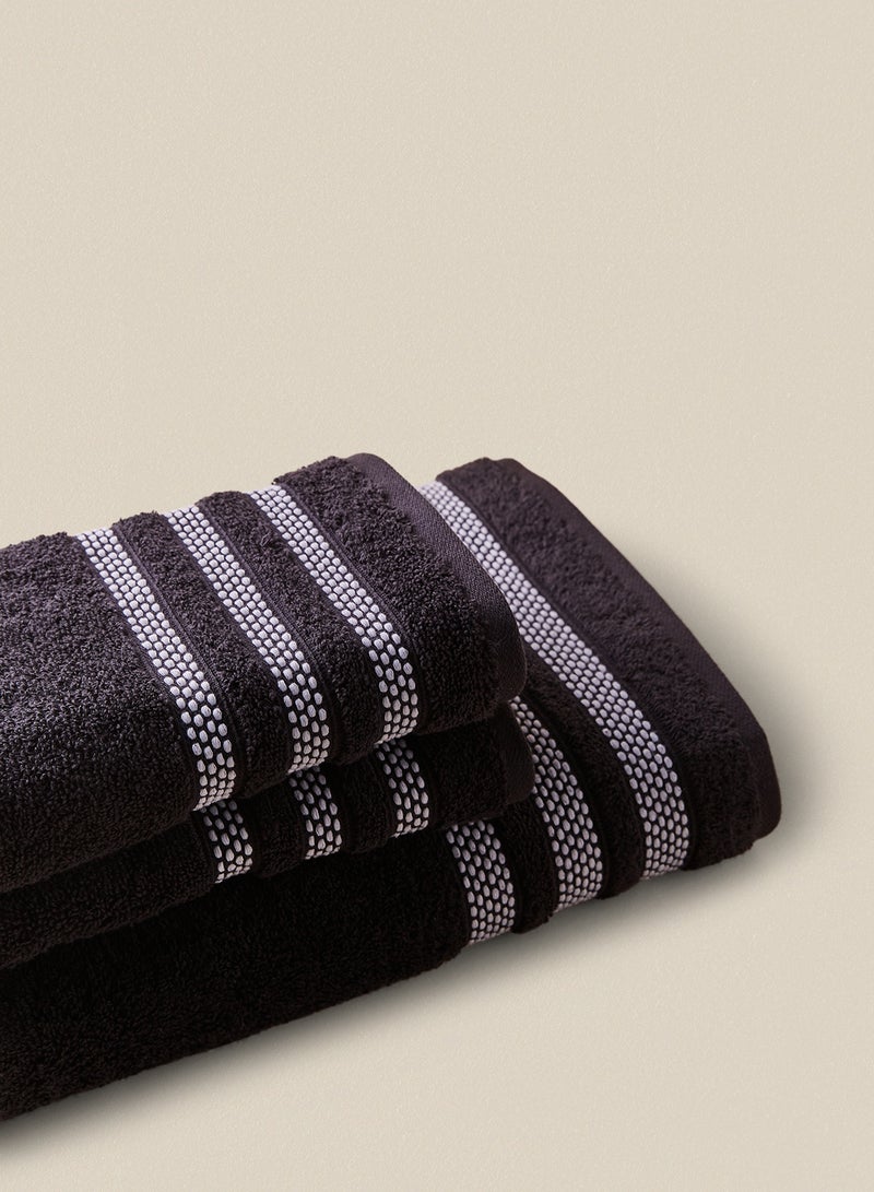 Noon East 12-Piece Towel Set, 100% Cotton Premium Quality, Ultra Absorbent, Thick and Fluffy, 2 Bath + 4 Hand + 6 Face, 500 GSM Black/White Black/White - Image 3