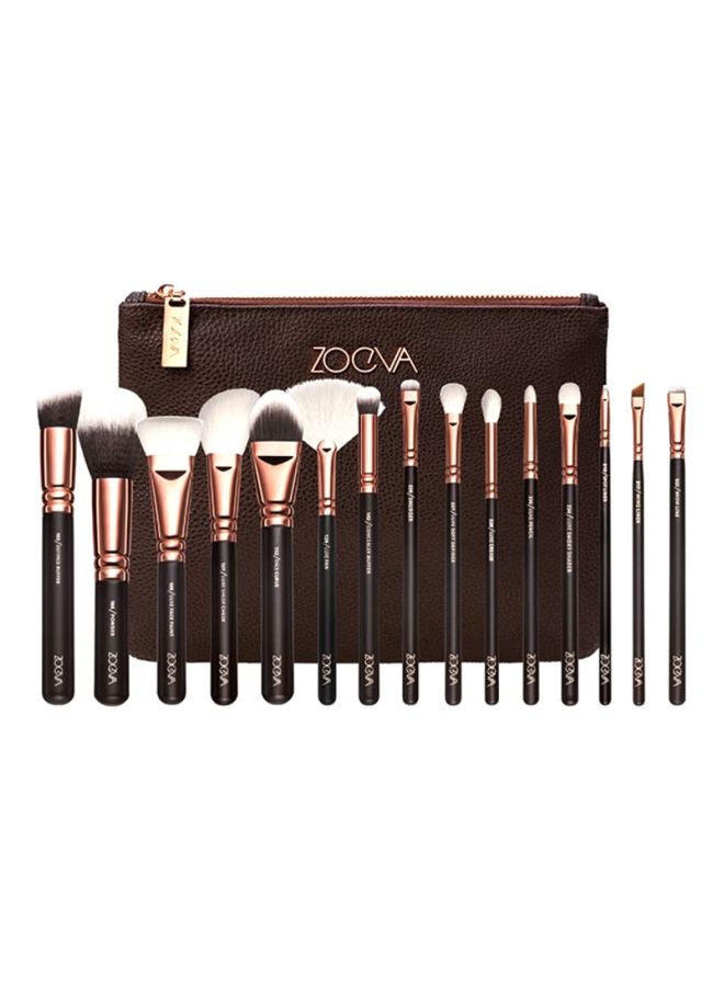 Zoeva - 15-Piece Complete Eyes Wool Makeup Brushes Sets Tools Dazzle Colour Black/Brown/White - Image 1