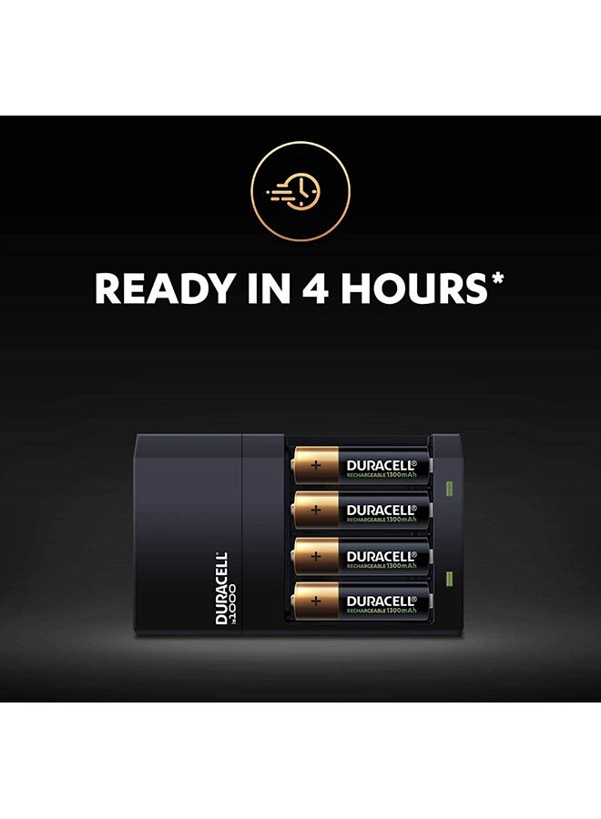 Duracell - Battery Charger For AA and AAA Batteries Green/Rose Gold/Black - Image 1