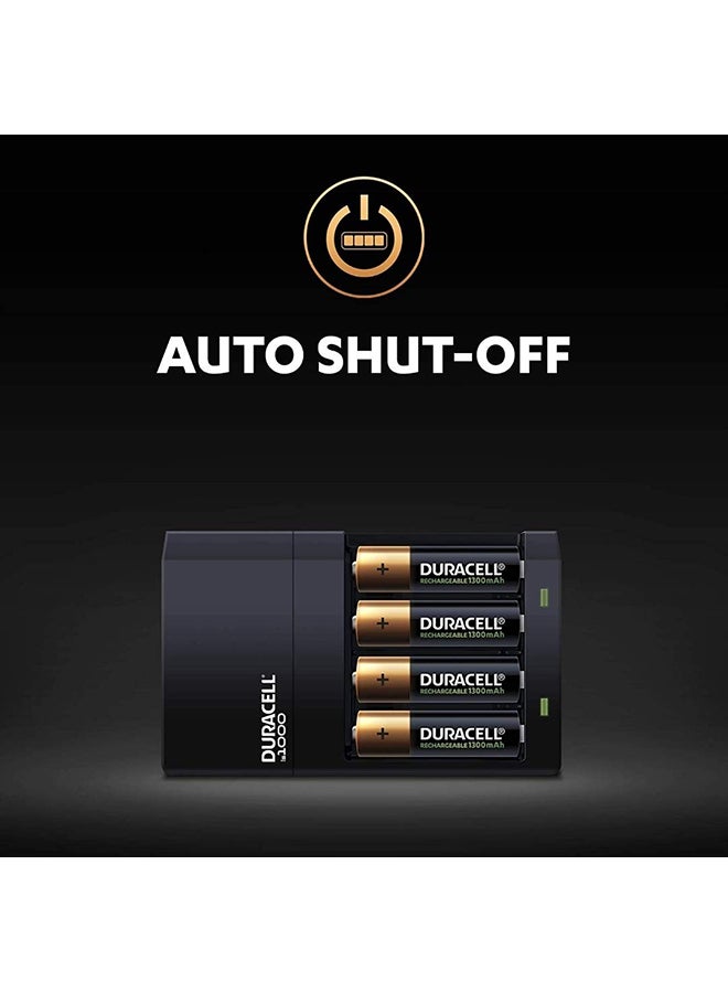 Duracell - Battery Charger For AA and AAA Batteries Green/Rose Gold/Black - Image 1