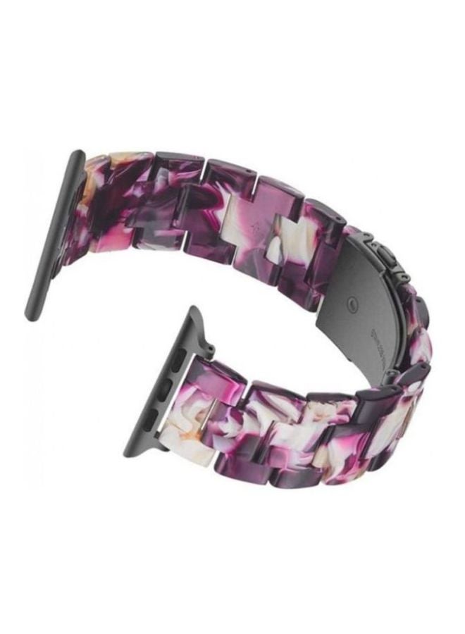 مارجون سوار من الراتنج بتصميم رخامي لساعة أبل SE سيريز مقاس 42‎/ 44‏ مم متعدد الألوان - Image 2