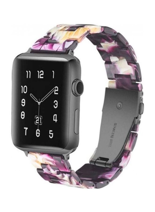 مارجون سوار من الراتنج بتصميم رخامي لساعة أبل SE سيريز مقاس 42‎/ 44‏ مم متعدد الألوان - Image 3